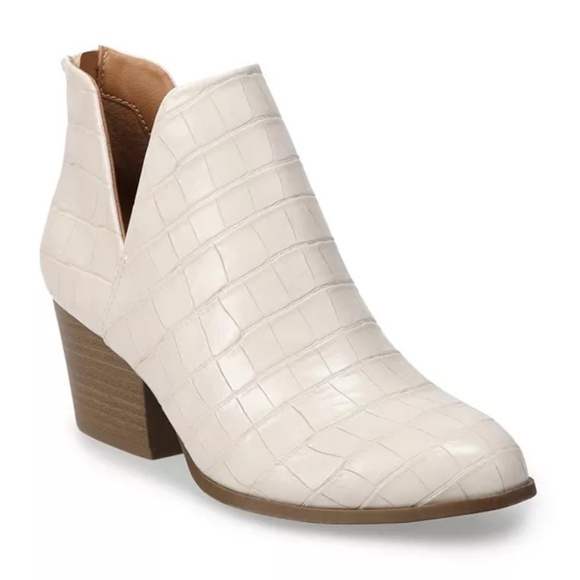New SO Women's White Ankle Booties Ankle Boots - Picture 1 of 12